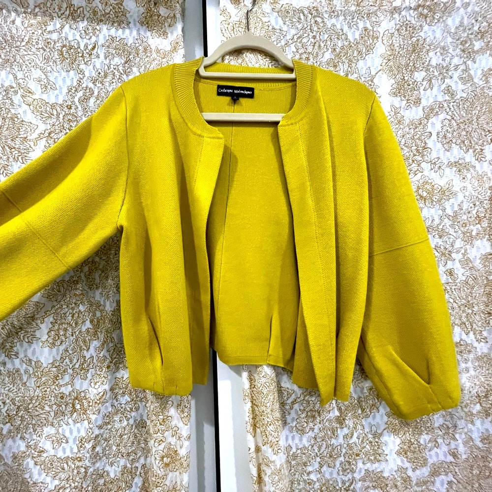 NWOT, Catherine Maladrino Bubble Sleeve Cardigan
